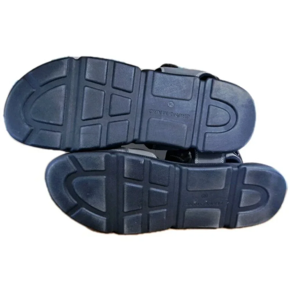 Bruno Marc Mens 14 Gray Outdoor Hook & Loop Sandals New With Flaw